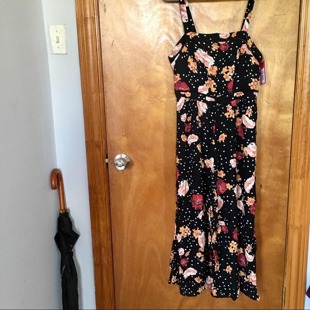 Xhilaration Wide Legs Jumpsuit Floral Blue size M